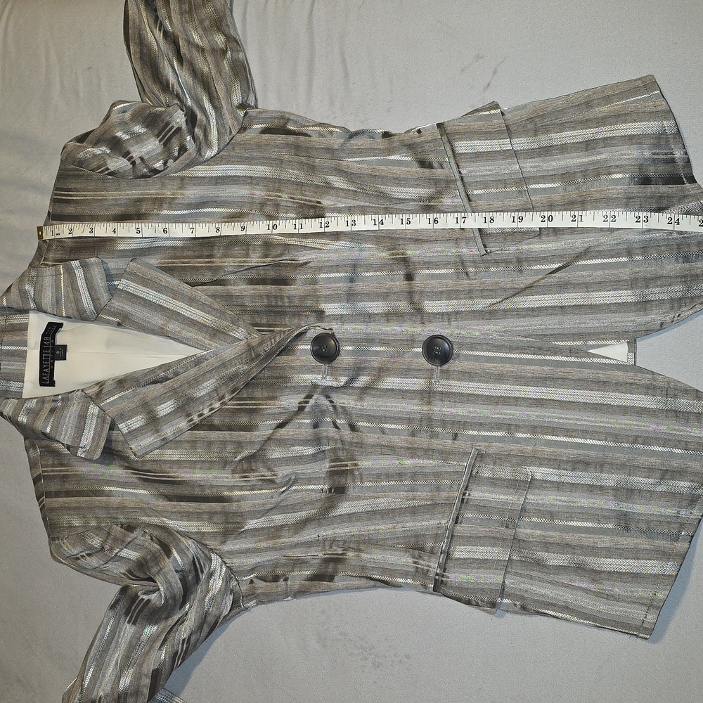 Lafayette 148 New York Metallic Striped Blazer - Picture 11 of 11